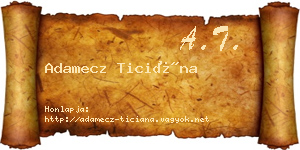 Adamecz Ticiána névjegykártya